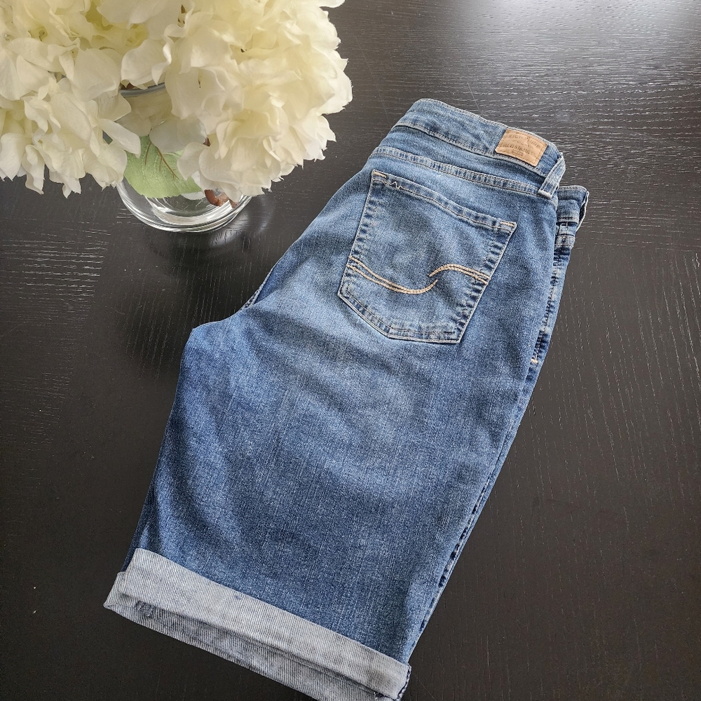 Levi Strauss Denim Mid-Rise Bermuda Shorts Boat Coastal Casual Classic Sz 12 EUC - Picture 6 of 14